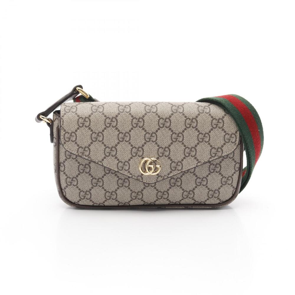 Gucci Ophidia Bag GG Supreme Shoulder Canvas Leather Beige Brown
